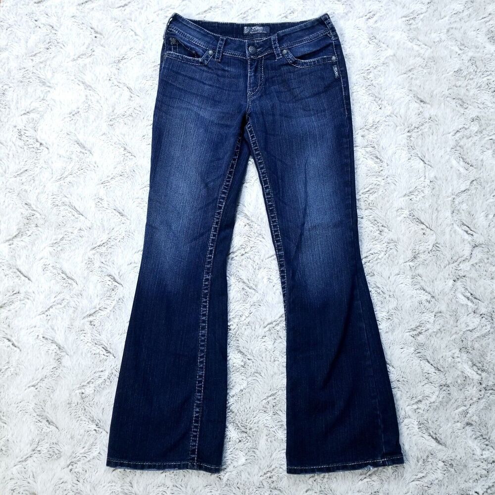 Silver Jeans Womens 29x32 Blue Suki Surplus Dark Wash Denim